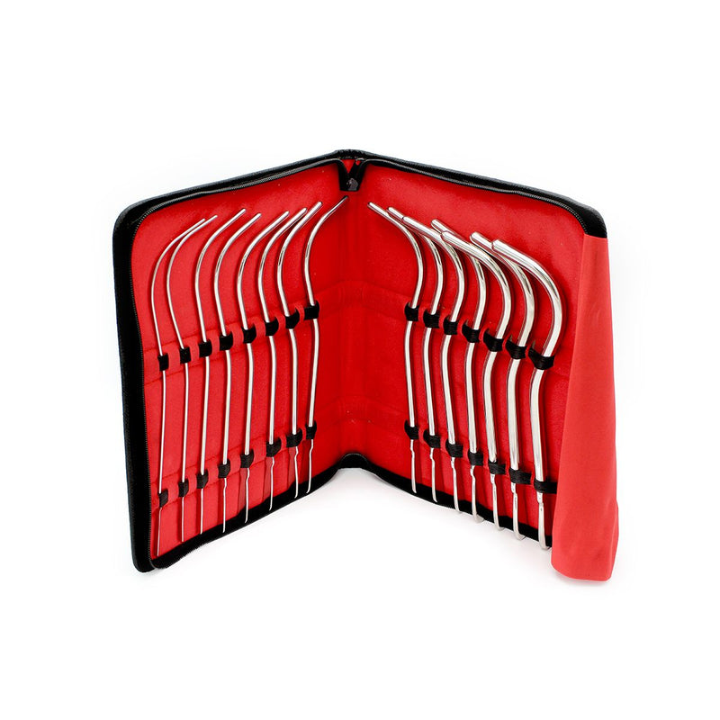 Kiotos - Volledig Stalen Dilator Set DeLuxe - 15 stuks in etui-Erotiekvoordeel.nl