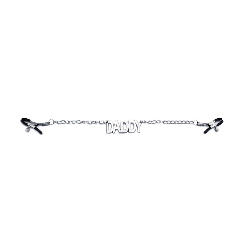 Kiotos - Nipple Clamps With Chain And “DADDY” Text - Erotiekvoordeel.nl