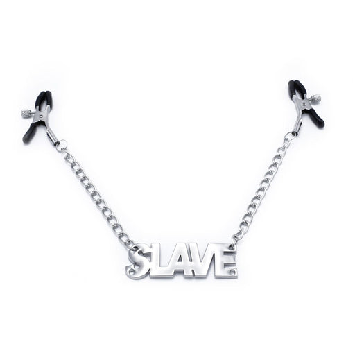 Kiotos - Nippelklemmen mit Kette und Aufschrift SLAVE - Erotiekvoordeel.nl