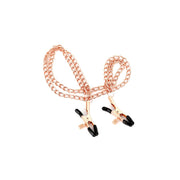 Kiotos - Rose Gold Nipple Clamps - With Double Decorative Chain - Erotiekvoordeel.nl