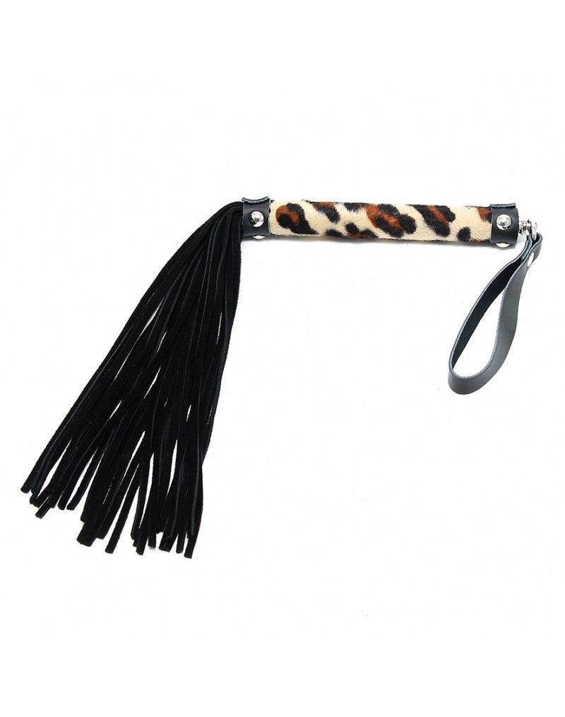 Rimba - Kleine Zweep Met 38 strengen - Panter print-Erotiekvoordeel.nl