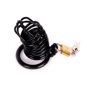 Kuisheidskooi Van Zwarte Metalen Ringen Met hangslot-Erotiekvoordeel.nl