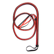 Lange gevlochten single tail - Bull Whip - 190 cm lang - Rood/Zwart-Erotiekvoordeel.nl