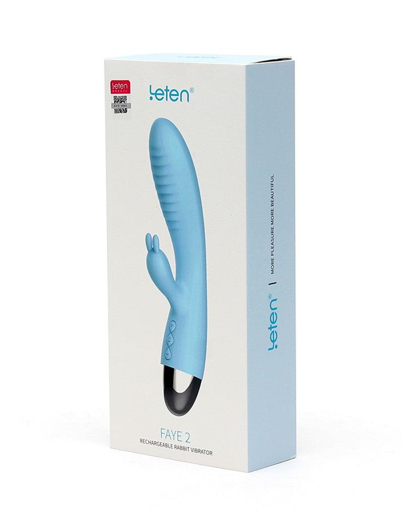 Leten - Faye 2 - Rabbit Vibrator - Light Blue-Erotiekvoordeel.nl