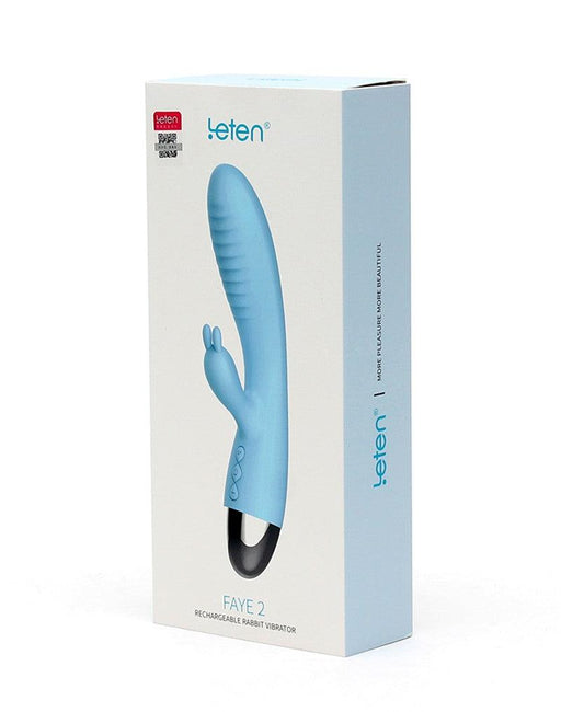 Leten - Faye 2 - Vibratore Rabbit - Azzurro - Erotiekvoordeel.nl