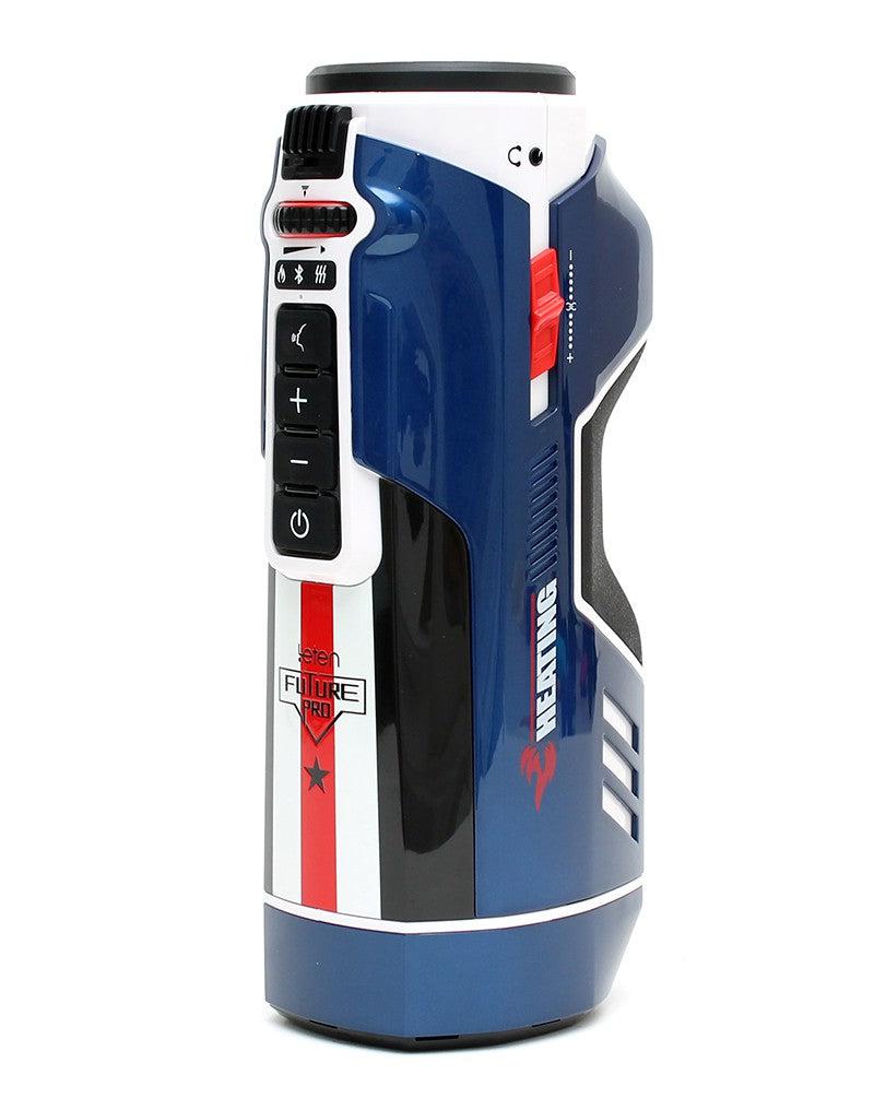 Leten - SM Future Pro Super Masturbator stotend, verwarmend, Met geluid, Met droogFunctie - Wit/Blauw-Erotiekvoordeel.nl