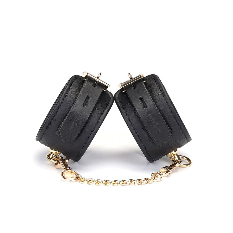 Liebe Seele - Demon's Kiss Handcuffs With Lockable Buckles - Luxury And Exclusive Design - Black/Gold-Erotiekvoordeel.nl