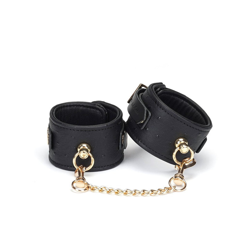 Liebe Seele - Demon's Kiss Handcuffs With Lockable Buckles - Luxury And Exclusive Design - Black/Gold-Erotiekvoordeel.nl