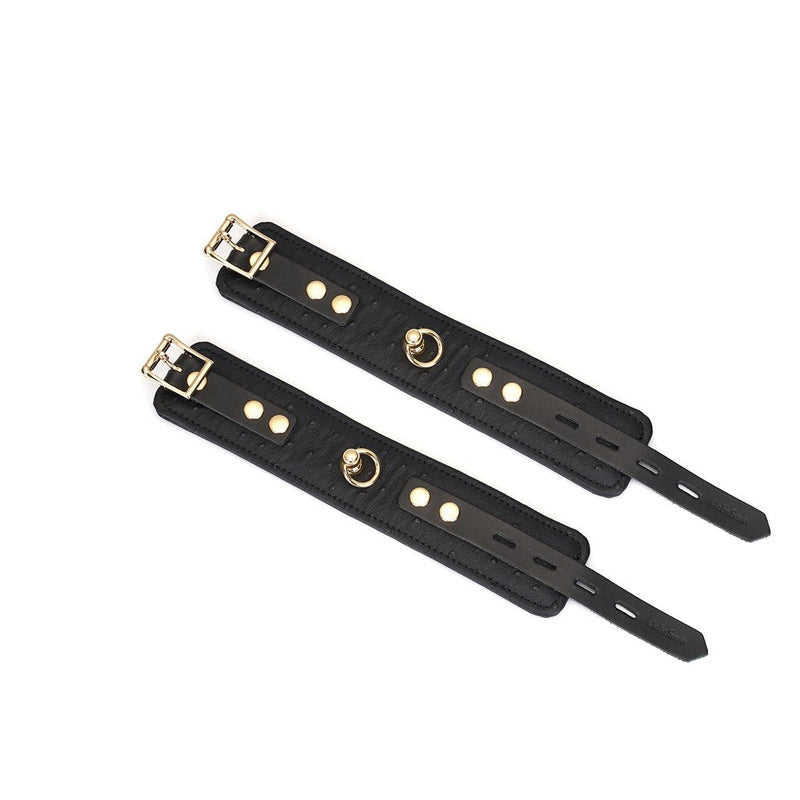 Liebe Seele - Demon's Kiss Handboeien Met Afsluitbare Gespen - Luxe En exclusief ontwerp - Zwart/Goud-Erotiekvoordeel.nl