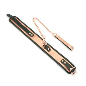 Liebe Seele - Rose Gold Memory - Exclusieve Leren Collar En Leiband - Rosé Goud-Erotiekvoordeel.nl
