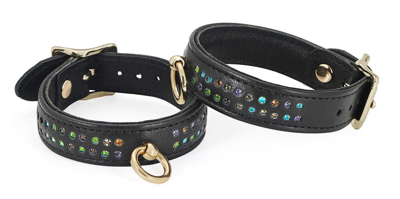 Liebe Seele - Shining Girl Handgemaakte lederen Enkelboeien Met strass Steentjes - exclusief En Luxe ontwerp-Erotiekvoordeel.nl