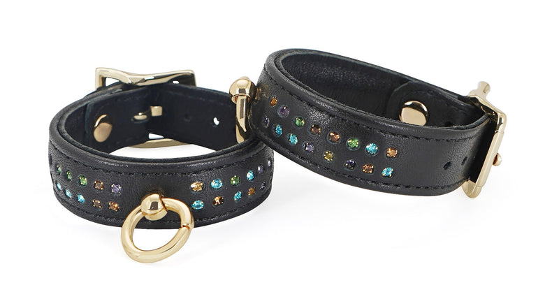 Liebe Seele - Shining Girl - Esposas de cuero con pedrería - Diseño exclusivo y lujoso - Erotiekvoordeel.nl