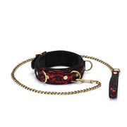 Liebe Seele - Victorian Garden Halsband mit Leine - Vegan - Schwarz/Rot - Erotiekvoordeel.nl