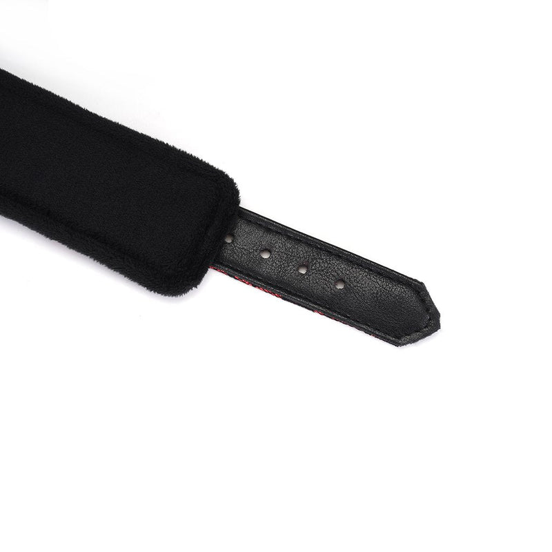 Liebe Seele - Victorian Garden Collar Met Leash - Vegan - Zwart/Rood-Erotiekvoordeel.nl