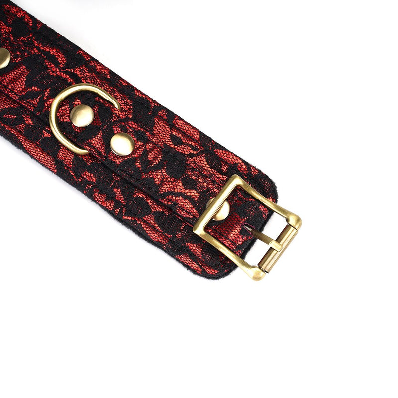 Liebe Seele - Victorian Garden Polsboeien - Handboeien - Vegan - Rood/Zwart-Erotiekvoordeel.nl