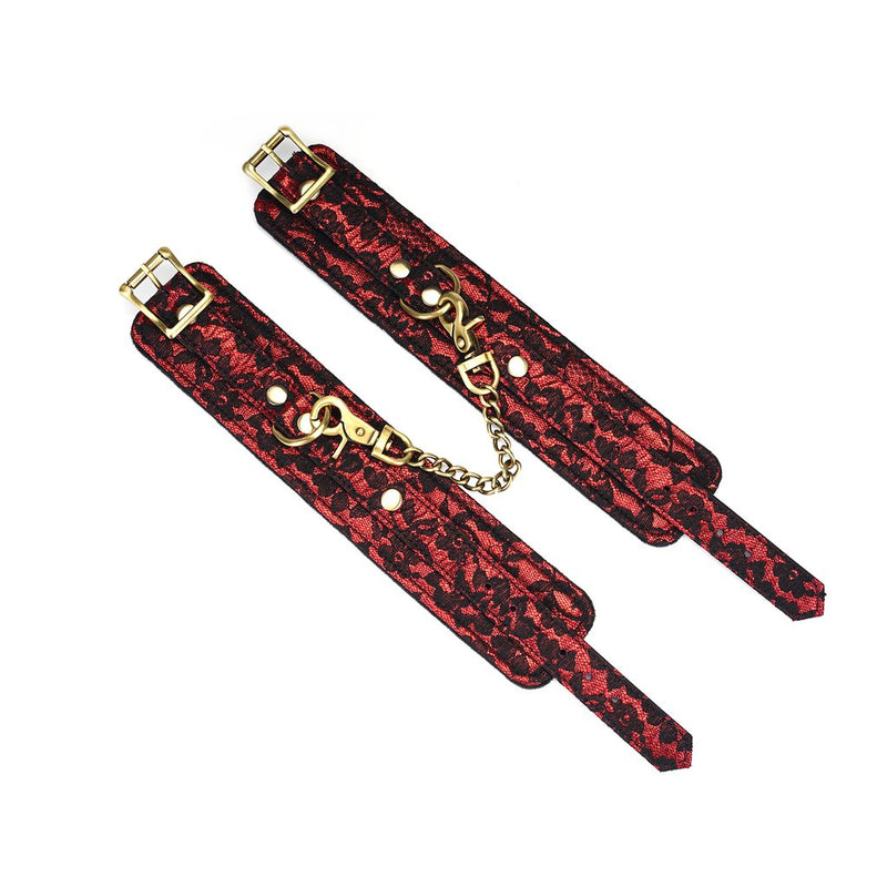 Liebe Seele - Victorian Garden Polsboeien - Handboeien - Vegan - Rood/Zwart-Erotiekvoordeel.nl