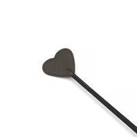 Liebe Seele - Wild Gent - Black-Brown Leather Riding Whip with Heart-Shaped Flap - Exclusive and Luxurious Design - Erotiekvoordeel.nl