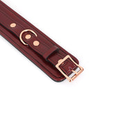 Liebe Seele - Wine Red - Lederen Polsboeien - Rosé Gouden Ketting & Hardware - Exclusief En Luxe ontwerp-Erotiekvoordeel.nl
