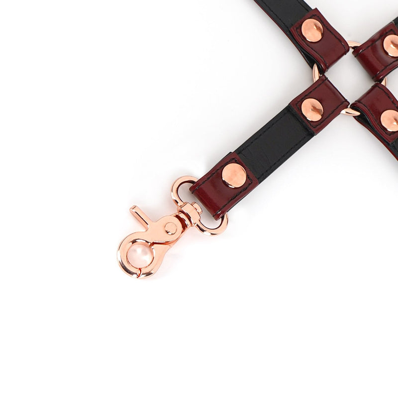 Liebe Seele - Wine Red - Leren Hogtie Met clips - exclusief En Luxe ontwerp - wijnrood-Erotiekvoordeel.nl