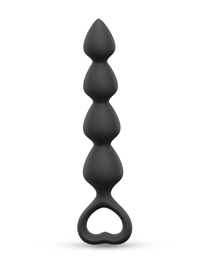 Love to Love - Bing Bang - Anaal Kralen Met Hartvormig Handvat - Zwart - Maat L-Erotiekvoordeel.nl