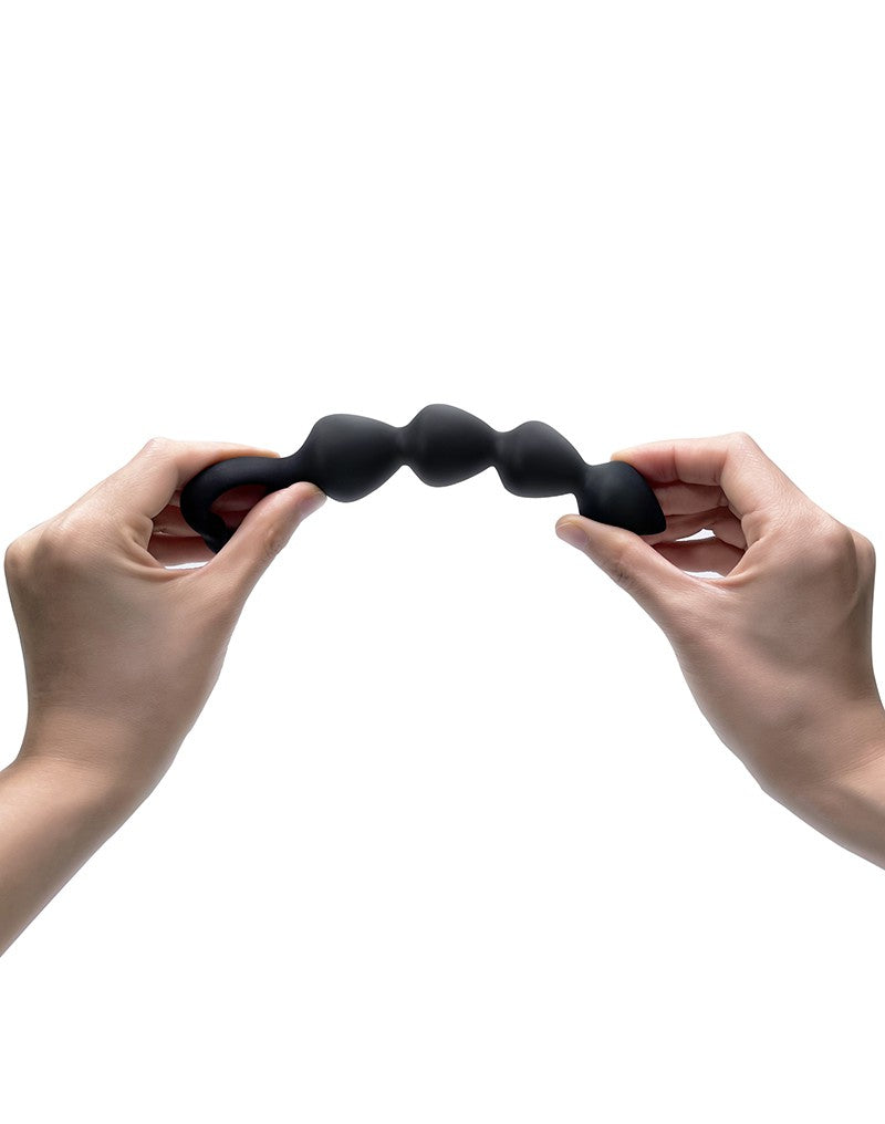 Love to Love - Bing Bang - Anaal Kralen Met Hartvormig Handvat - Zwart - Maat L-Erotiekvoordeel.nl