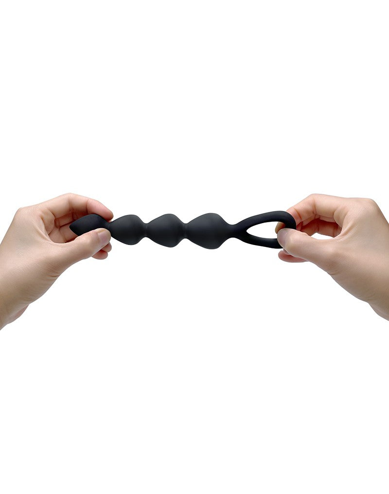 Love to Love - Bing Bang - Anaal Kralen Met Hartvormig Handvat - Zwart - Maat L-Erotiekvoordeel.nl