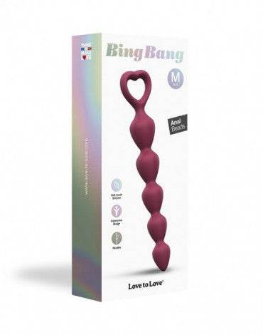 Love to Love - Bing Bang - Anal Beads with Heart-Shaped Handle - Pink - Size M-Erotiekvoordeel.nl