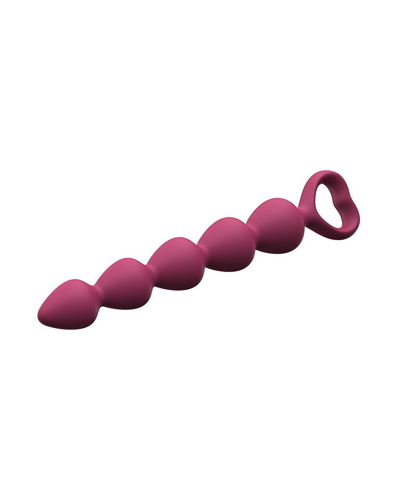 Love to Love - Bing Bang - Perles anales avec poignée en forme de cœur - Rose - Taille M-Erotiekvoordeel.nl