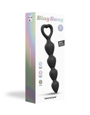 Love to Love - Bing Bang - Anal Beads with Heart-Shaped Handle - Black - Size L-Erotiekvoordeel.nl
