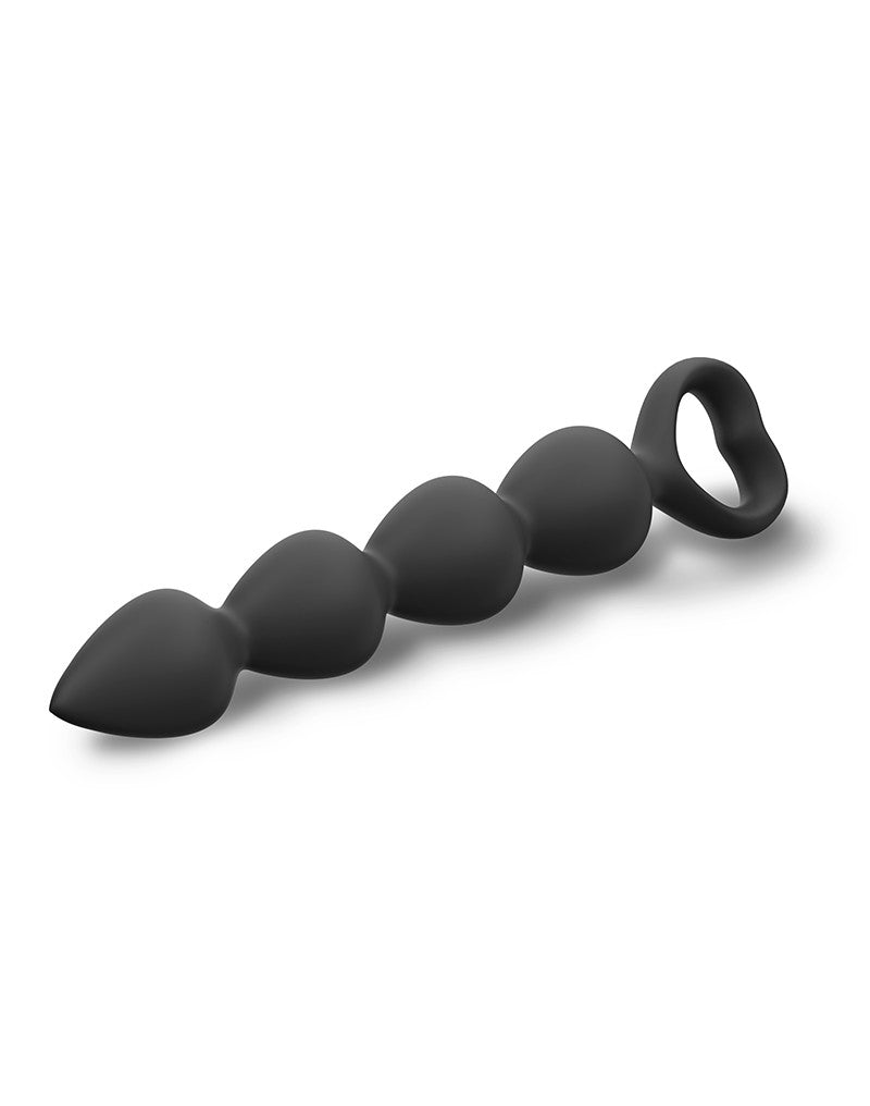 Love to Love - Bing Bang - Anal Beads with Heart-Shaped Handle - Black - Size L-Erotiekvoordeel.nl