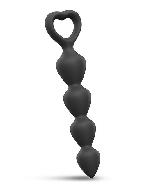 Love to Love - Bing Bang - Anal Beads with Heart-Shaped Handle - Black - Size L-Erotiekvoordeel.nl