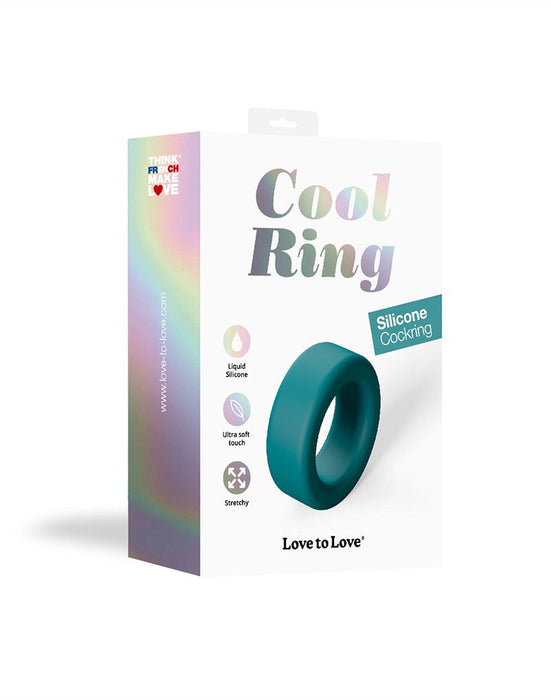 Love to Love - COOL Ring Klassieke Siliconen Cockring - Blauwgroen-Erotiekvoordeel.nl