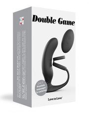 Love to Love - Double Game - Vibratore prostatico con anello fallico - Nero - Erotiekvoordeel.nl