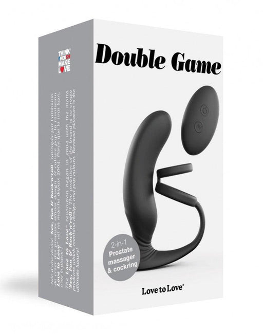 Love to Love - Double Game - Vibratore prostatico con anello fallico - Nero - Erotiekvoordeel.nl