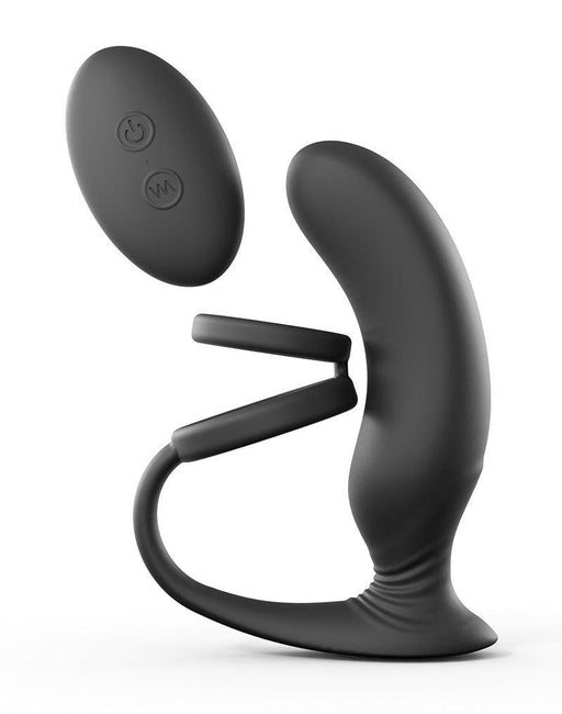Love to Love - Double Game - Vibratore prostatico con anello fallico - Nero - Erotiekvoordeel.nl