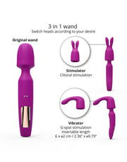 Love to Love - R-Evolution Wand Vibrator Set - 2 verwisselbare opzetstukken - Roze-Erotiekvoordeel.nl