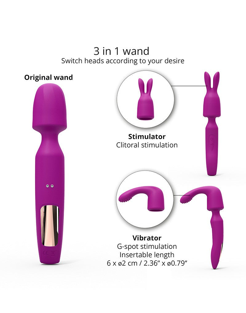 Love to Love - R-Evolution Wand Vibrator Set - 2 verwisselbare opzetstukken - Roze-Erotiekvoordeel.nl