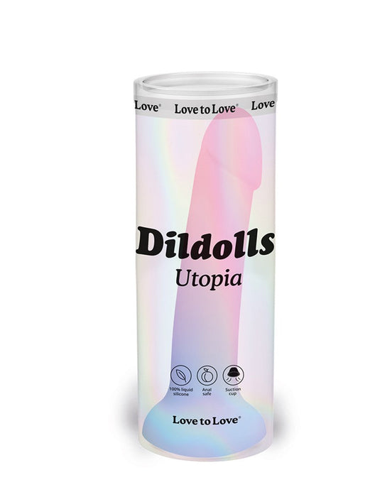 Love to Love - Siliconen Dildo Utopia - Ombre Pastel Roze/Pastel Blauw-Erotiekvoordeel.nl