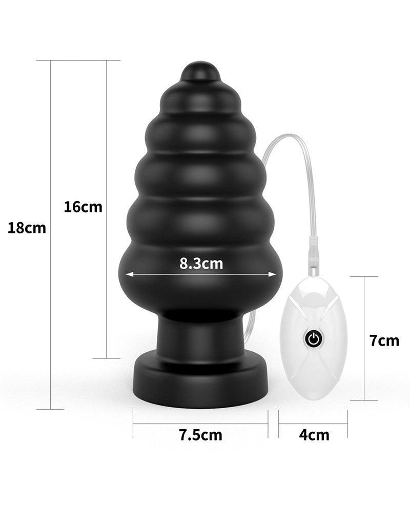 LoveToy - Anal Cracker - King Size Vibrating Butt Plug - 18 cm - Black-Erotiekvoordeel.nl