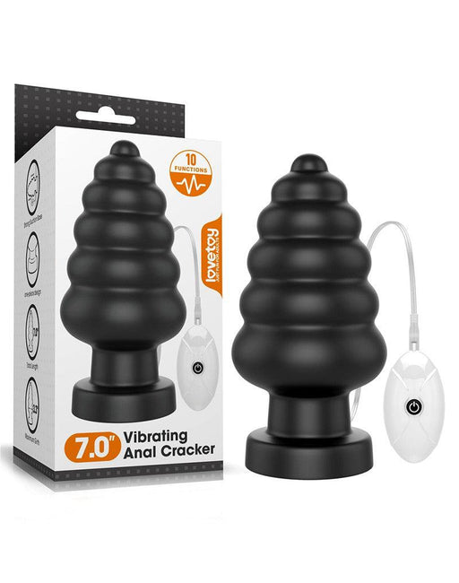 LoveToy - Anal Cracker - King Size Vibrating Butt Plug - 18 cm - Black - Erotiekvoordeel.nl