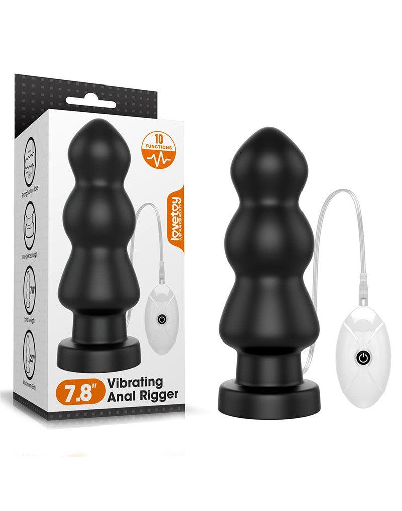LoveToy - Anal Rigger - King Size Vibrating Butt Plug 20 cm - Black-Erotiekvoordeel.nl