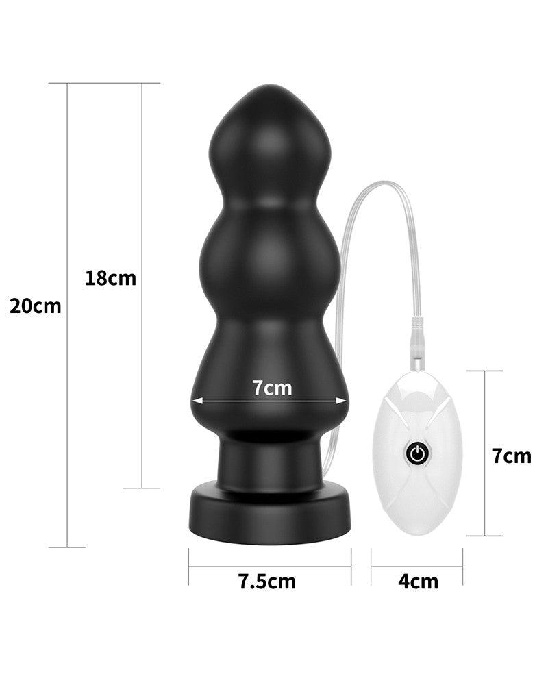 LoveToy - Anal Rigger - King Size Vibrating Butt Plug 20 cm - Black-Erotiekvoordeel.nl