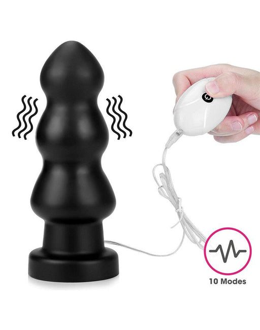 LoveToy - Anal Rigger - King Size Vibrating Butt Plug 20 cm - Black-Erotiekvoordeel.nl
