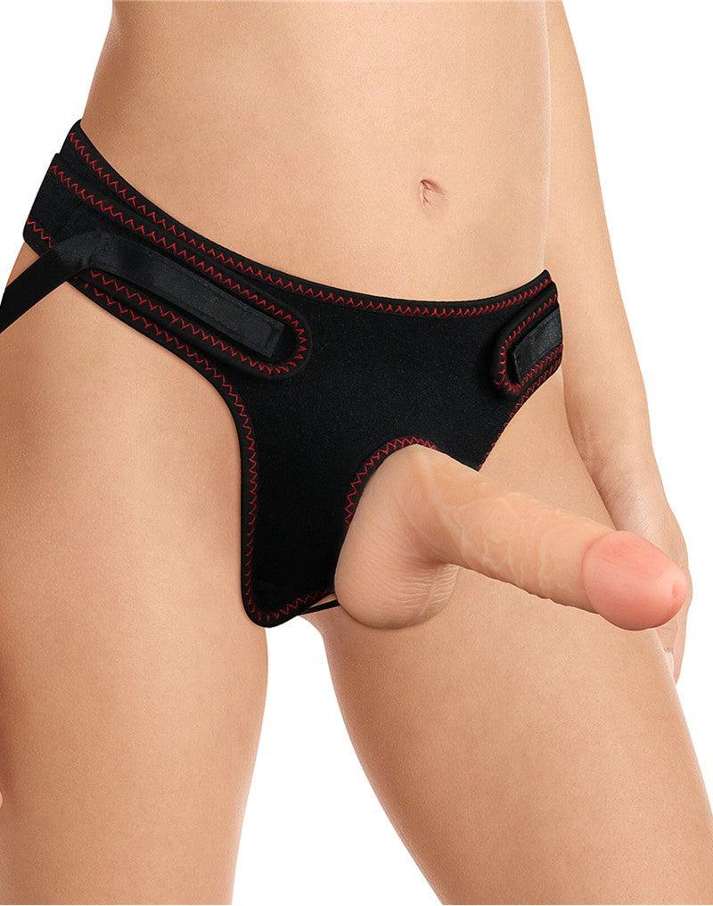 LoveToy - Easy Strap-on Set Met Dildo - 18 cm - Lichte Huidskleur-Erotiekvoordeel.nl