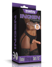 LoveToy - Easy Strap-on Set with Dildo - 19 cm with Scrotum - Light Skin Tone-Erotiekvoordeel.nl
