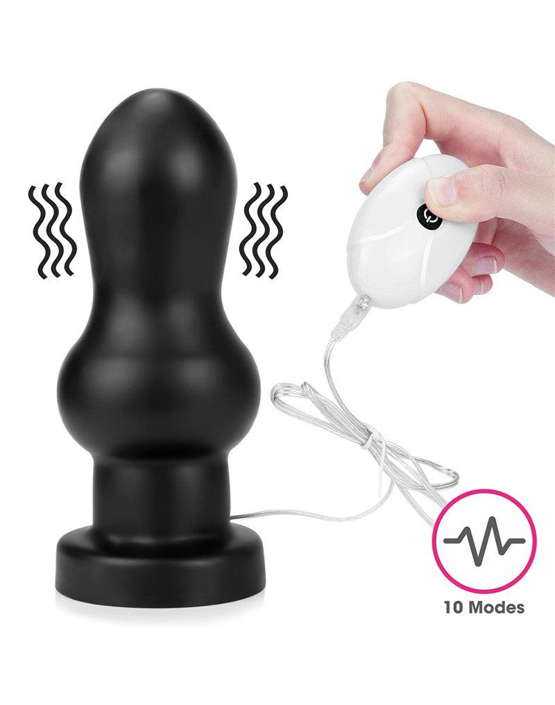 LoveToy - Rammer - King Size Vibrating Butt Plug - 18 cm - Black-Erotiekvoordeel.nl