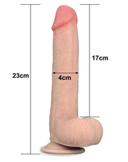 LoveToy - śliski dildo w kolorze skóry - długość 23 cm - jasny kolor skóry - Erotiekvoordeel.nl