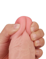 LoveToy - dildo z przesuwaną skórą - Długość 24 cm - jasny kolor skóry-Erotiekvoordeel.nl