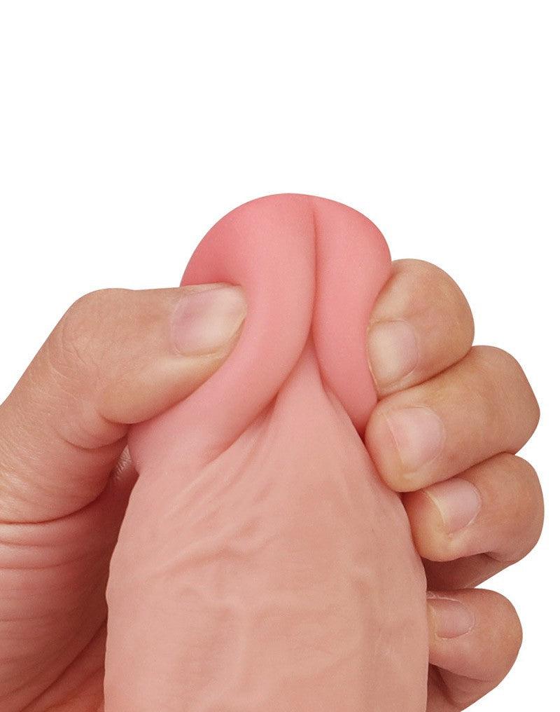 LoveToy - dildo z przesuwaną skórą - Długość 24 cm - jasny kolor skóry-Erotiekvoordeel.nl