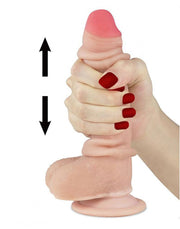 LoveToy - Sliding Skin Dildo - Lengte 18 cm - Lichte Huidskleur-Erotiekvoordeel.nl